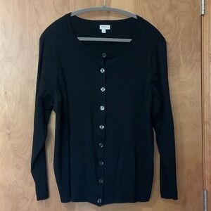 Nordstrom Halogen Black Cardigan Sweater Medium Knit
